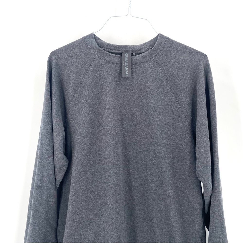 Norma Kamali Oversized Crewneck Long Sleeve Gray Lounge Tunic Cotton Sweatshirt - Picture 3 of 8